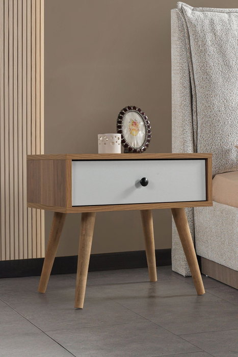 Hanah Home Vita 5107 Mesita de noche Nogal y Blanco Hanah Home Vita 5107 Mesita de noche Nogal y Blanco